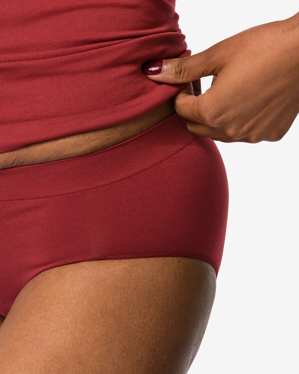 Damen-Hipster nahtlos aus Mikrofaser dunkelrot dunkelrot - 19601544DARKRED - HEMA