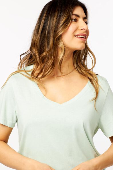 t-shirt femme vert clair - 1000023953 - HEMA