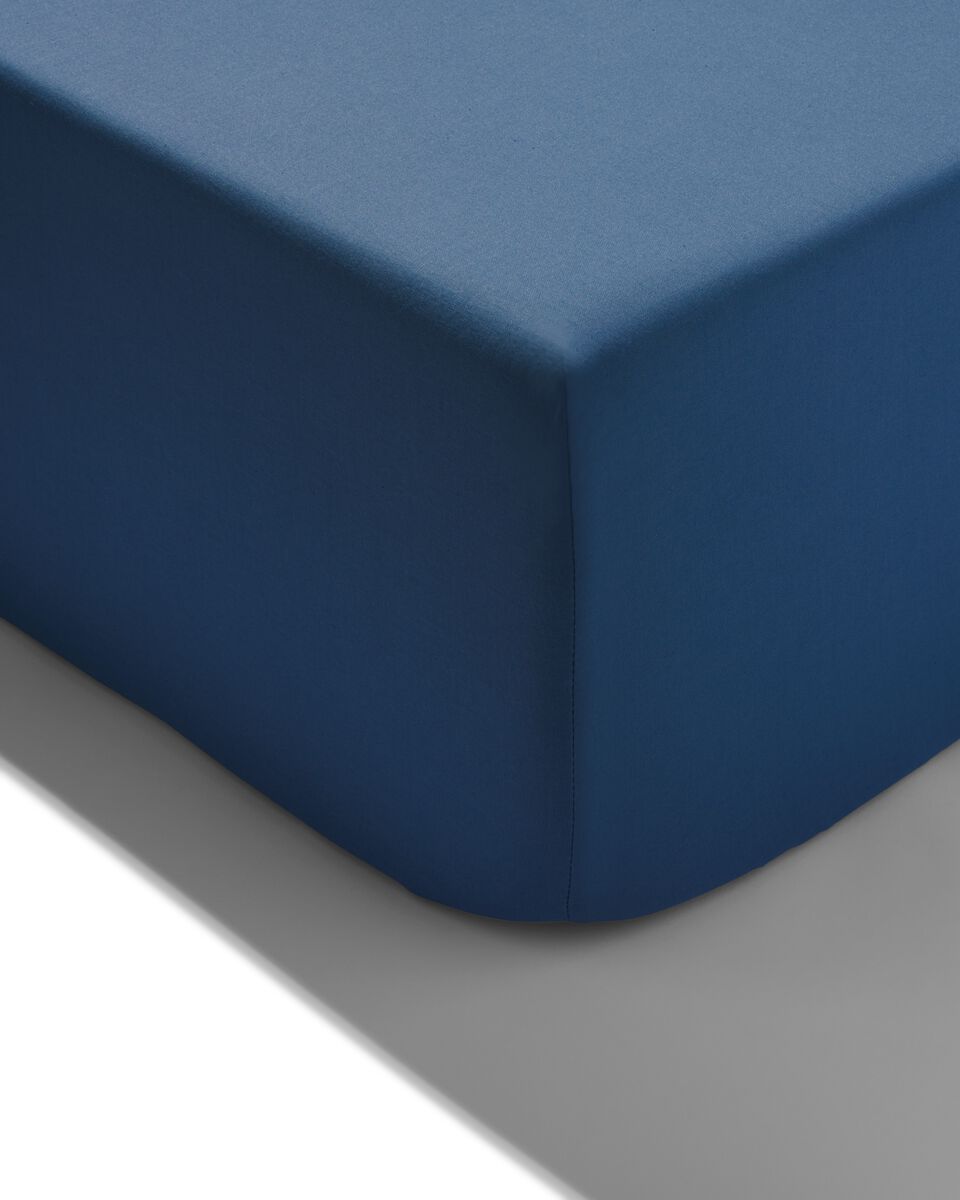 drap-housse - coton doux bleu bleu - 1000027776 - HEMA