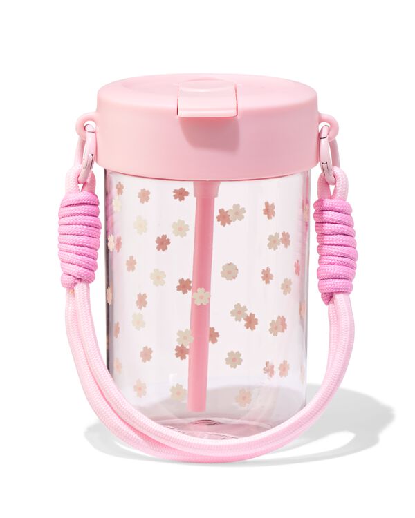 waterfles 400ml met bandje bloemen - 61104502 - HEMA