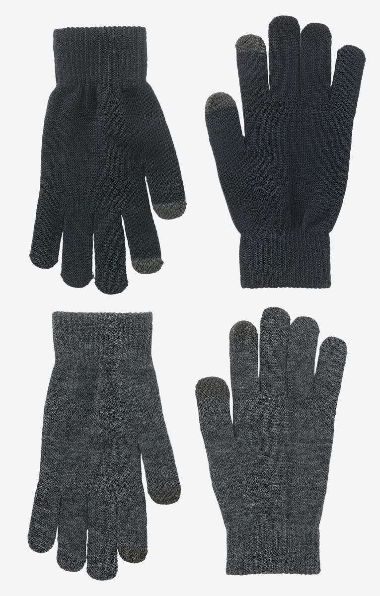 2er-Pack Damen-Handschuhe blau S/M - 16460321 - HEMA