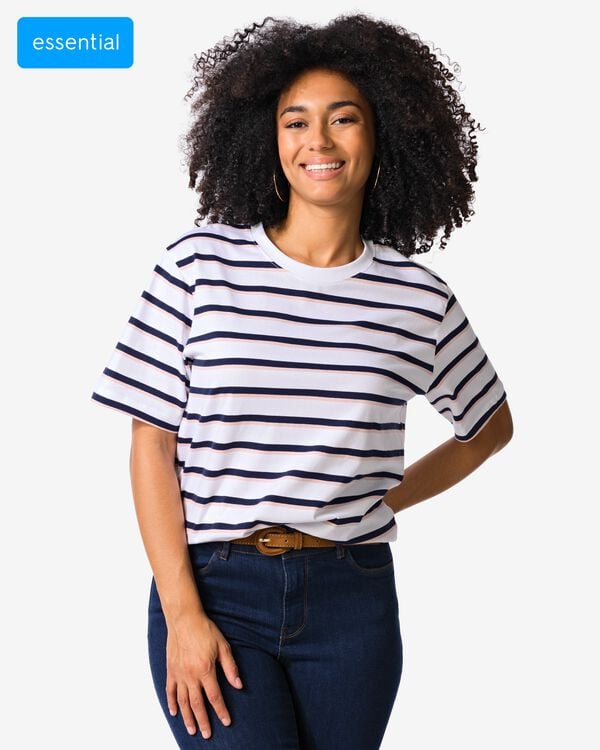 t-shirt Larissa femme coupe classique bleu clair bleu clair - 36311460LIGHTBLUE - HEMA