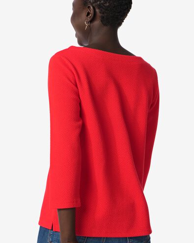 damesshirt Kacey met structuur rood - 36361960RED - HEMA
