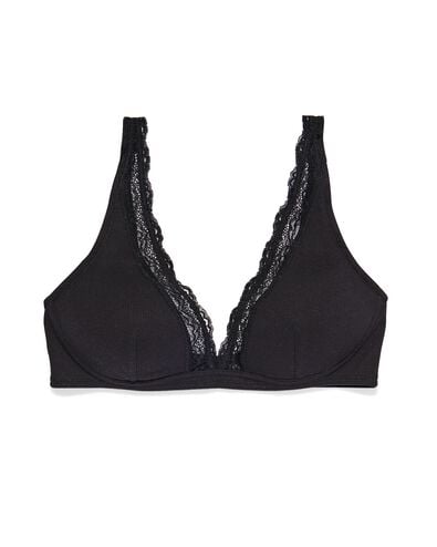 Spitzen-Bralette ohne B&uuml;gel schwarz schwarz - 21900191BLACK - HEMA