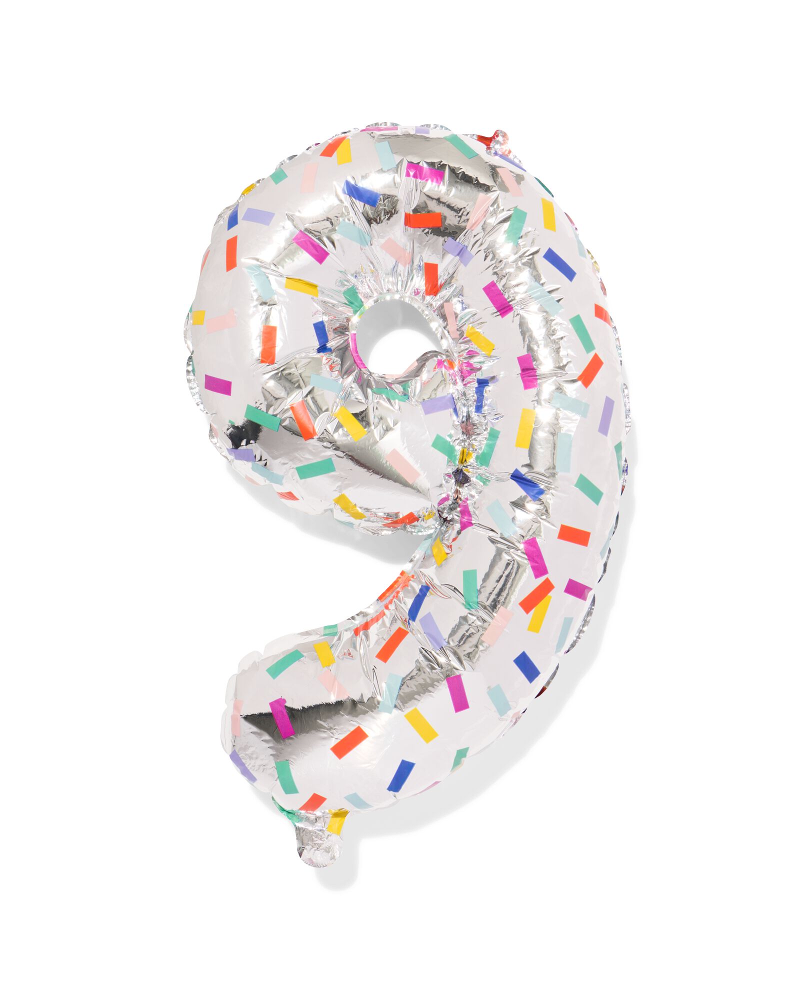 folieballon cijfer 9 60cm confetti - 14260066 - HEMA