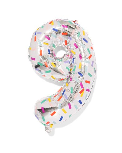 folieballon cijfer 9 60cm confetti - 14260066 - HEMA