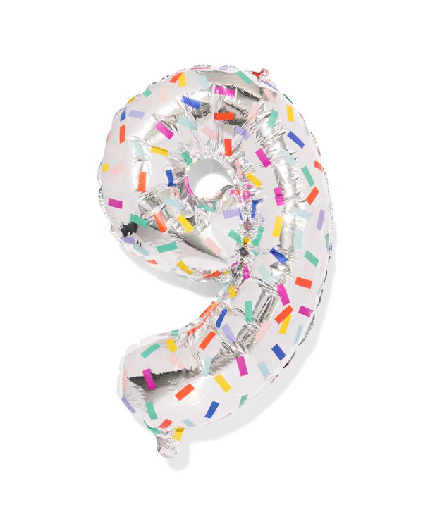 ballon aluminium chiffre 9 60cm confetti - 14260066 - HEMA