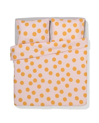 housse de couette 200x200/220cm coton doux pois rose - 5750144 - HEMA