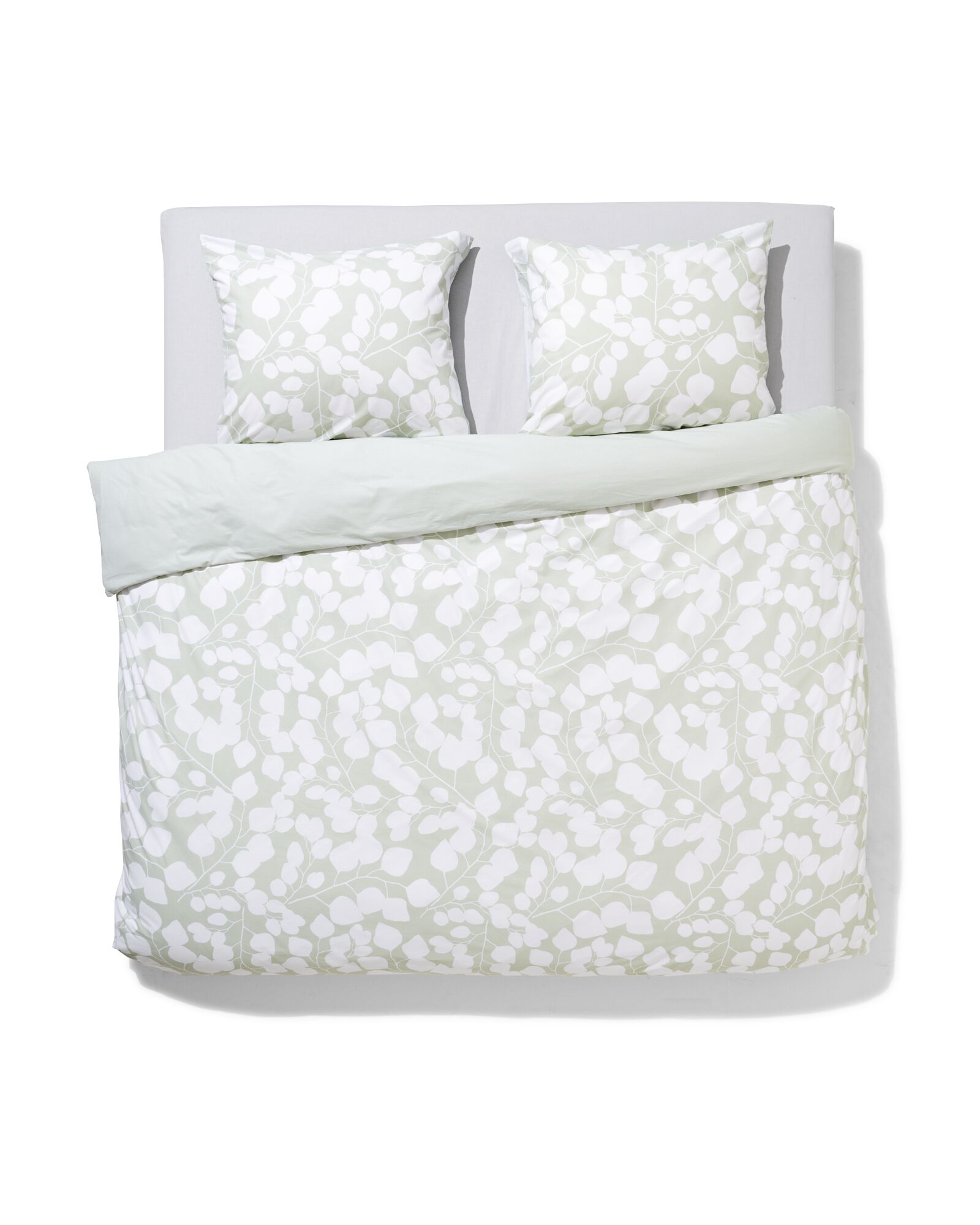 housse de couette en coton doux 240x200/220 feuilles vertes - 5790202 - HEMA