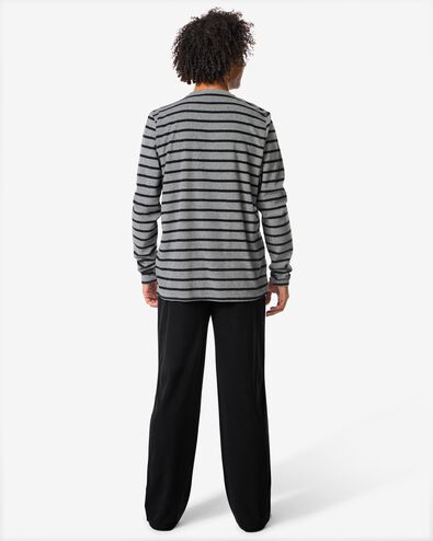 pyjama homme en tissu éponge à rayures noir noir - 23686620BLACK - HEMA