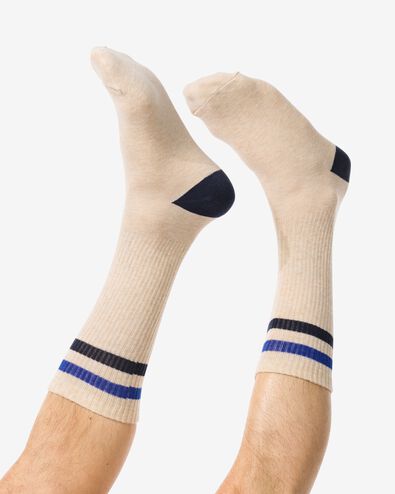 Herren-Socken, mit Baumwollanteil, sportive Streifen beige - 4102645BEIGE - HEMA