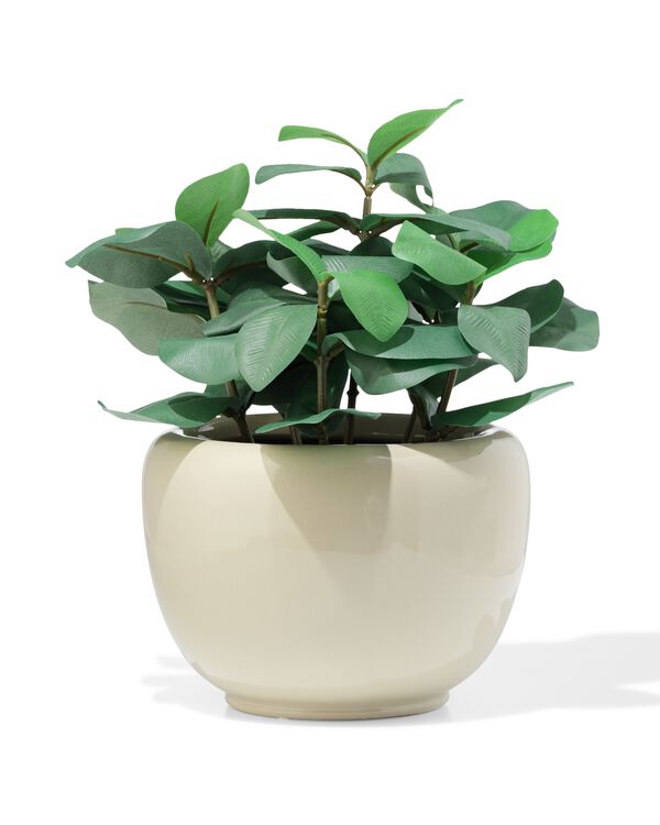 bloempot ⌀12x14cm keramiek grijs - 13325014 - HEMA