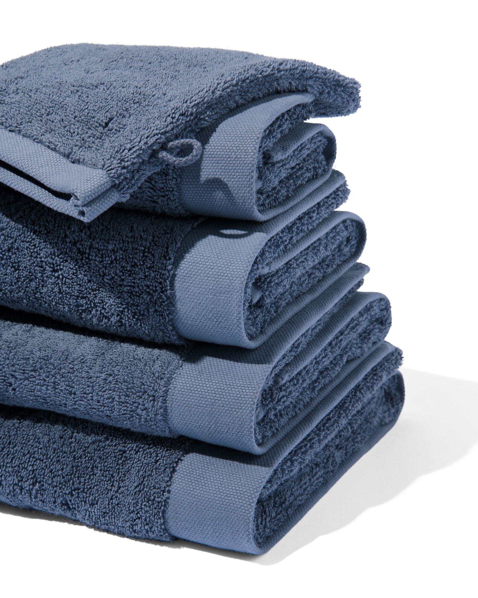 handdoeken - hotel extra zacht middenblauw gastendoekje - 5250356 - HEMA