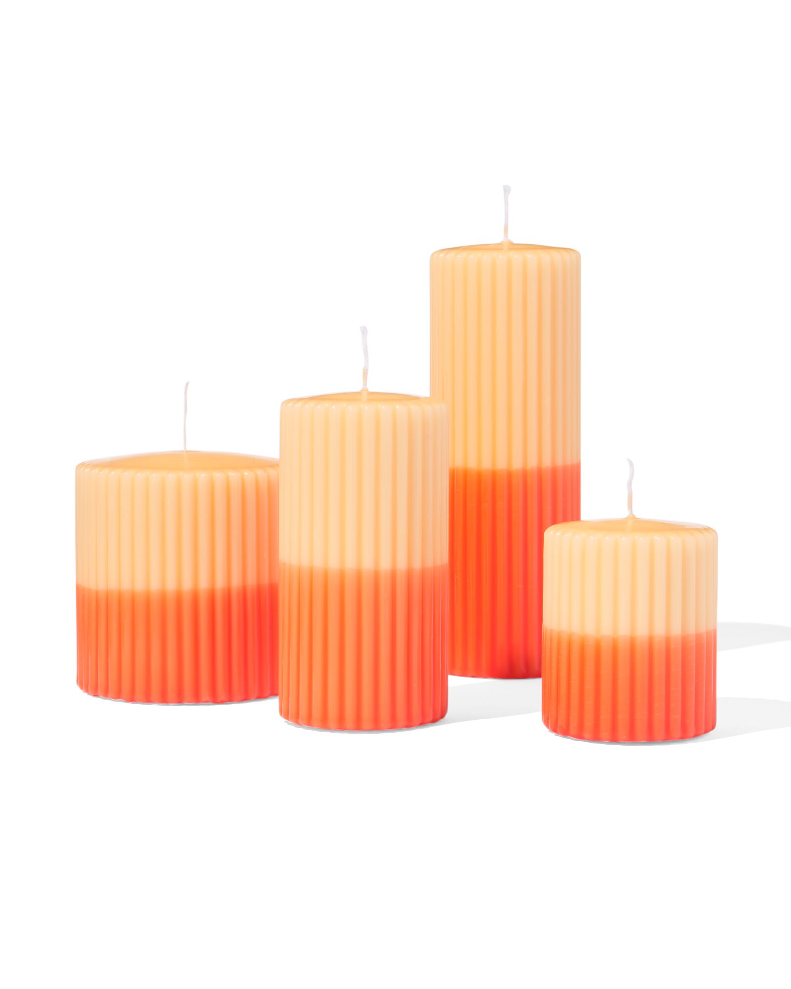 bougie cylindrique &Oslash;7x8 cm nervure rose clair-rose vif  - 13504026 - HEMA