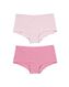 dames shorties stretch katoen  - 2 stuks roze roze - 1000030353 - HEMA