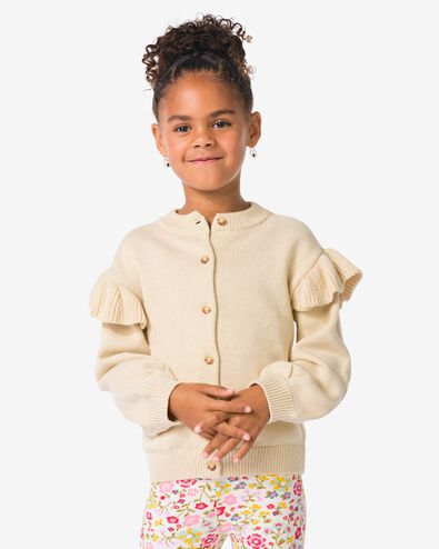 cardigan enfant grosse maille volants &eacute;cru - 30838008ECRU - HEMA