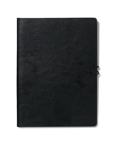 carnet lign&eacute; PU noir 18.5x25.5 - 14100173 - HEMA