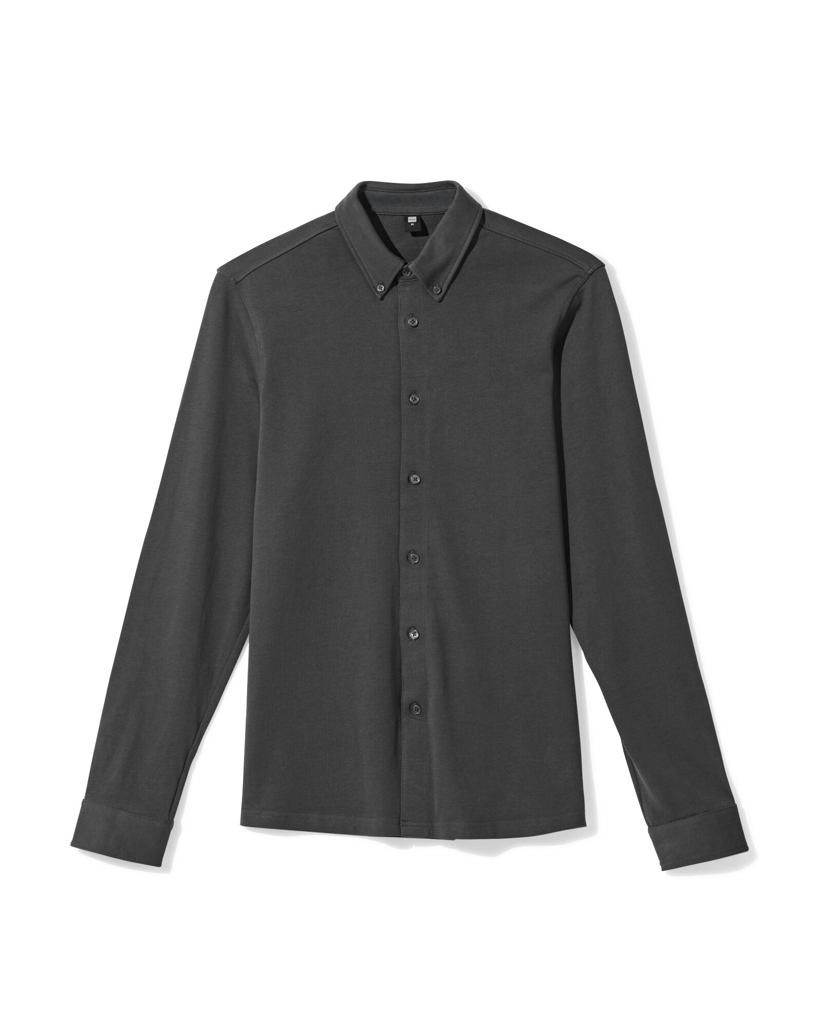 herenoverhemd Billy jersey donkergrijs - 2101730DARKGREY - HEMA