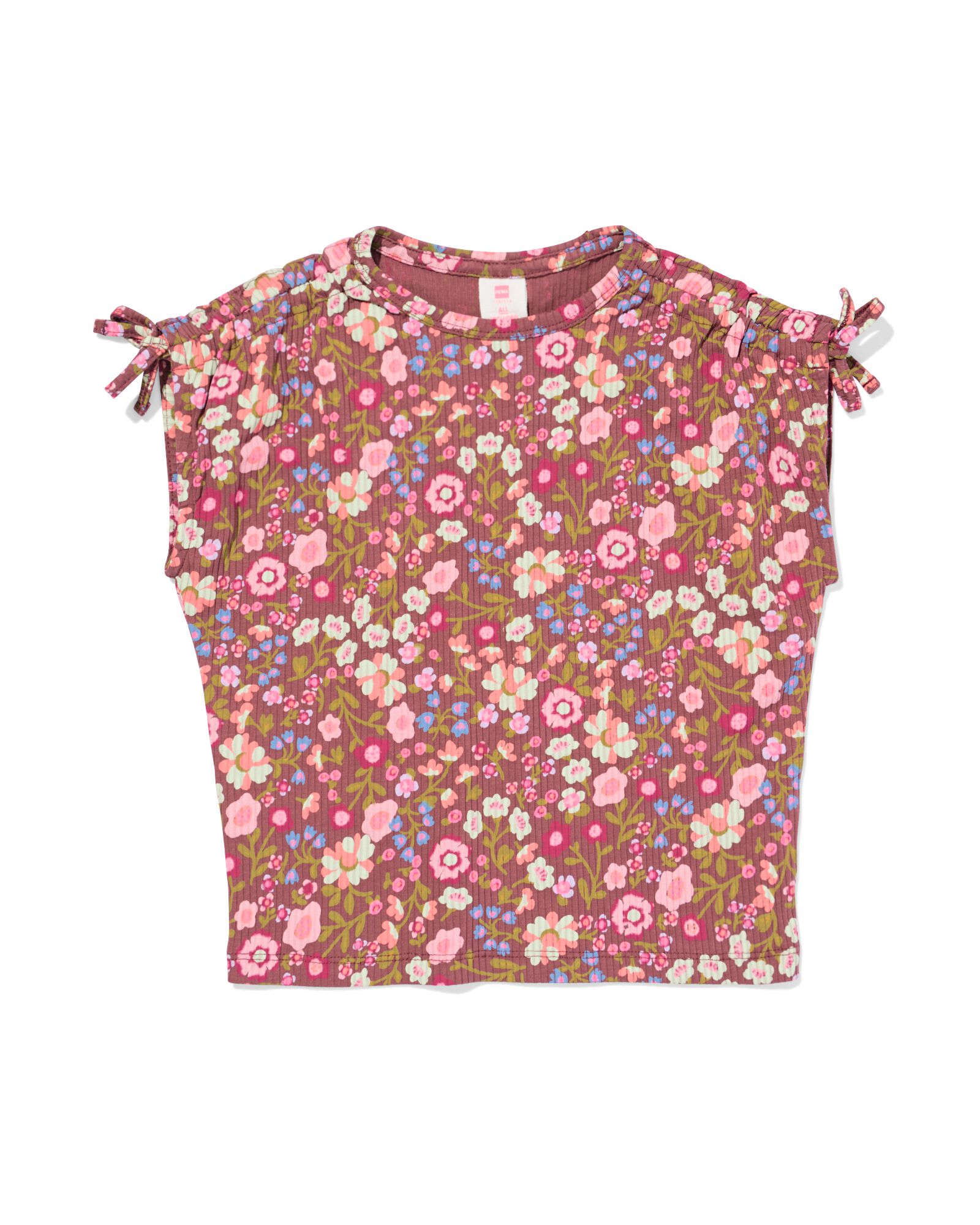 Kinder-T-Shirt, gerippt, Fr&uuml;chte braun braun - 30841854BROWN - HEMA