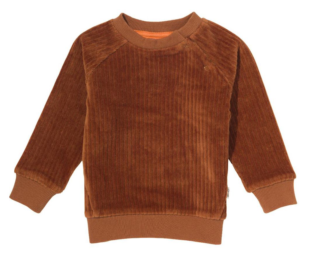 Baby-Sweatshirt aus Samt, gerippt braun braun - 1000028669 - HEMA