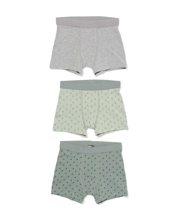 kinderboxers katoen - 3 stuks groen groen - 19204560GREEN - HEMA