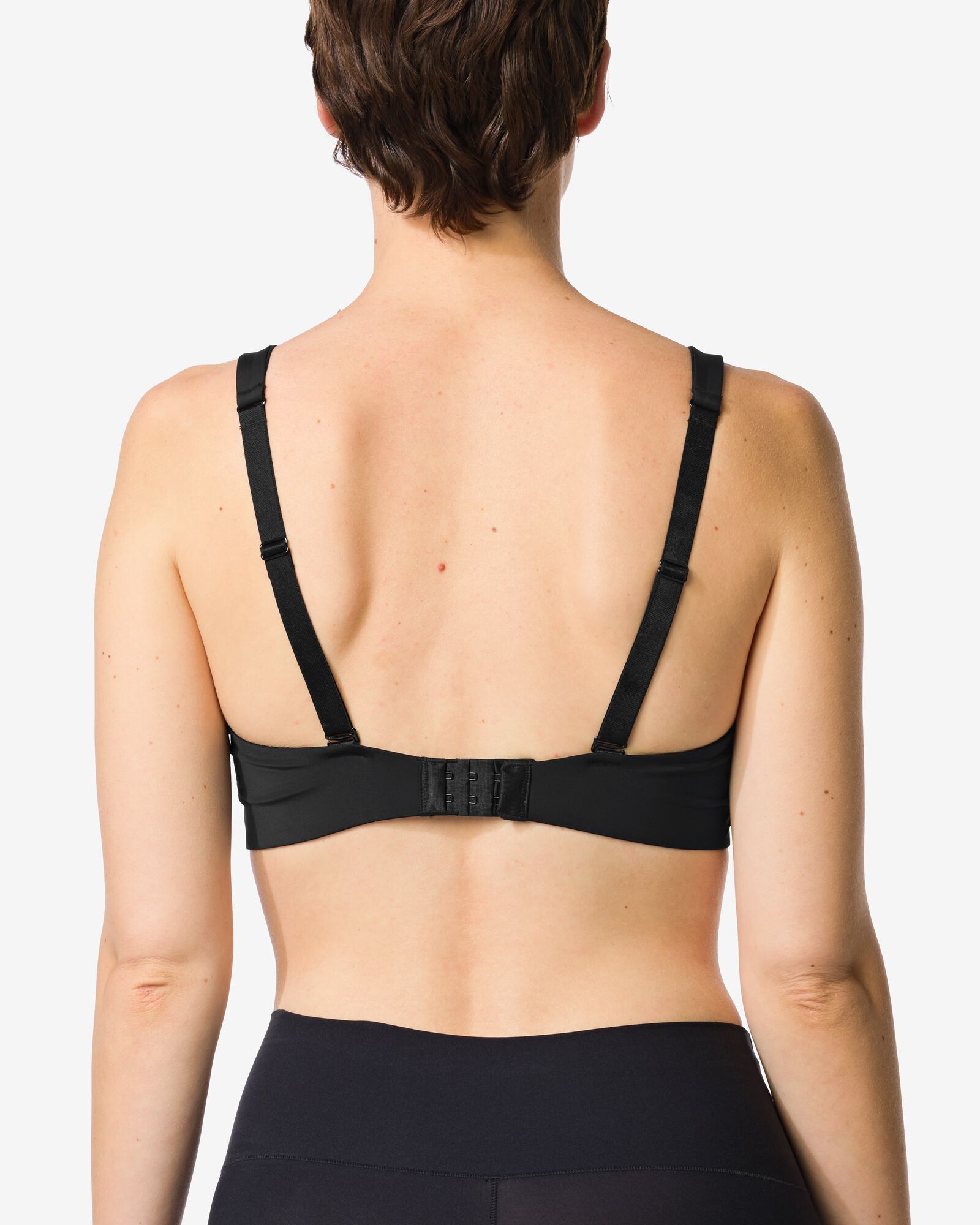 voorgevormde sportbh zonder beugel medium support zwart zwart - 21700325BLACK - HEMA