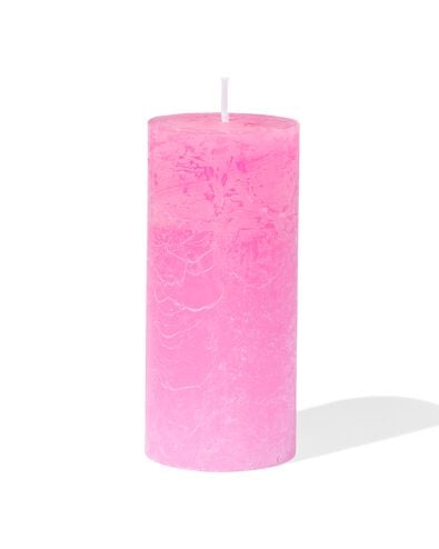 Rustikale Kerze Ø5x11, Dunkelrosa dunkelrosa 5 x 11 - 13502908 - HEMA