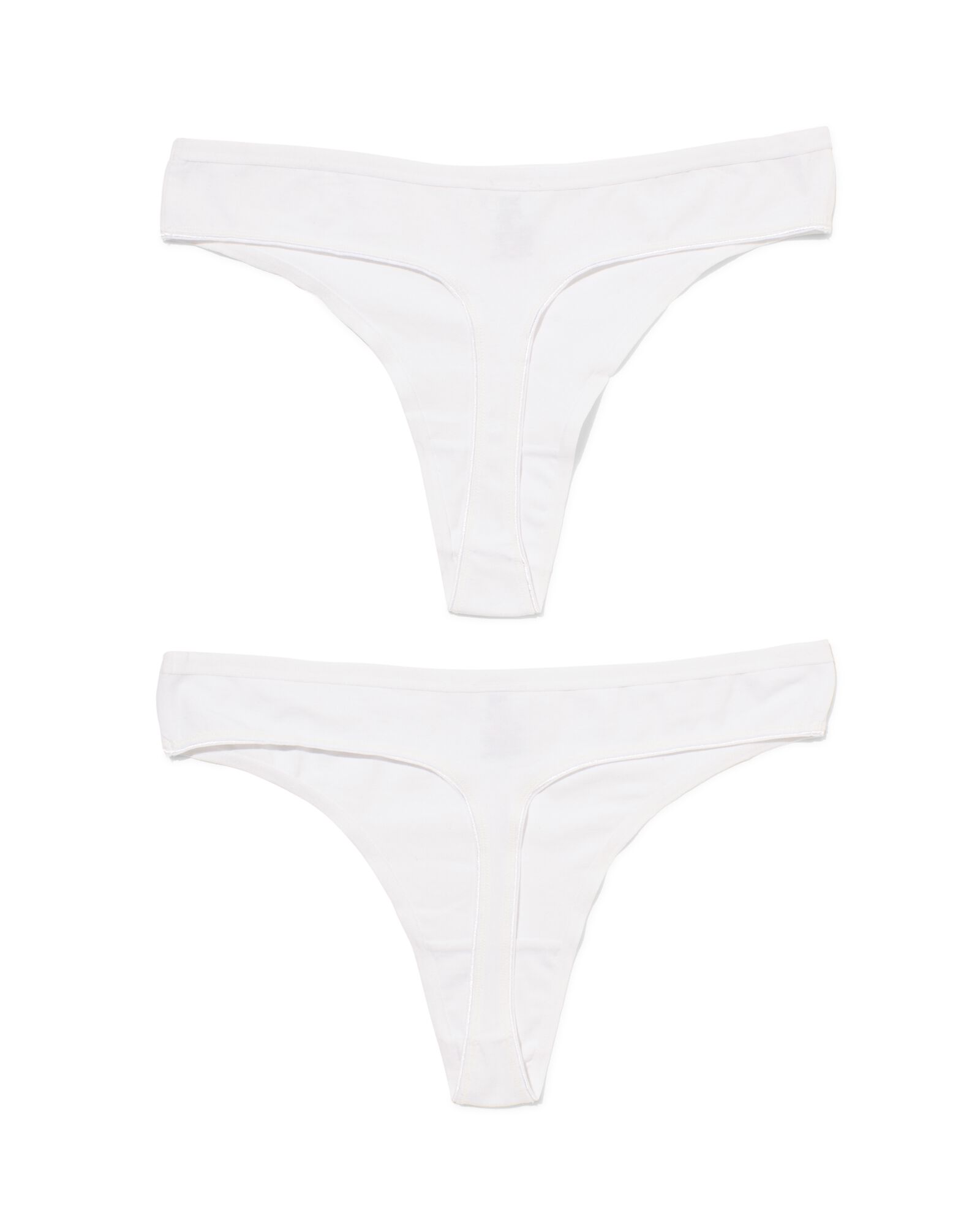 2 strings femme taille haute coton stretch blanc blanc - 1000030294 - HEMA