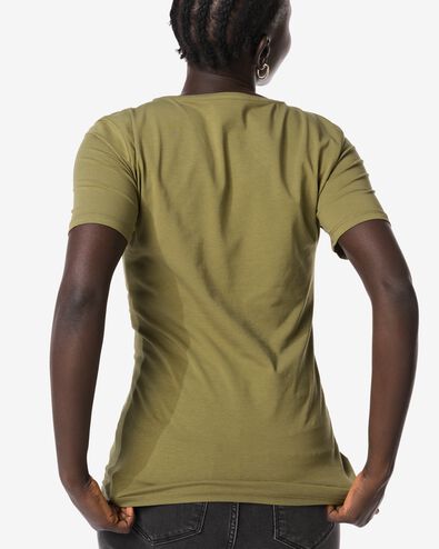 Damen-T-Shirt Basic Rundhals  olivgr&uuml;n olivgr&uuml;n - 36303760OLIVE - HEMA