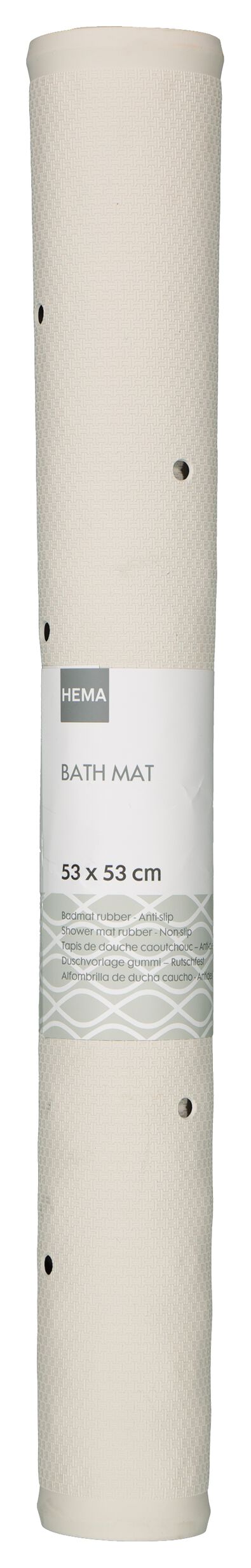 badmat 53x53 rubber anti-slip wit - 80380013 - HEMA