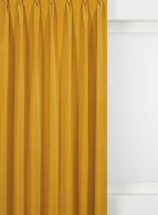 tissu pour rideaux velours jaune jaune - 1000027451 - HEMA