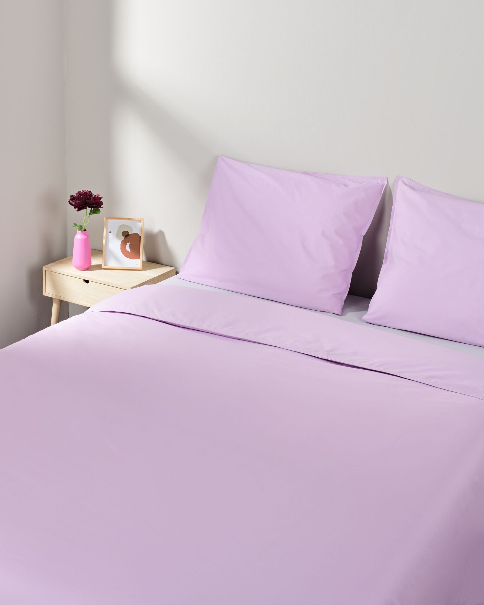 housse de couette 200x200/220 cm percale lilas - 5750165 - HEMA