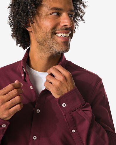 chemise homme Billy jersey rouge foncé rouge foncé - 2101760DARKRED - HEMA