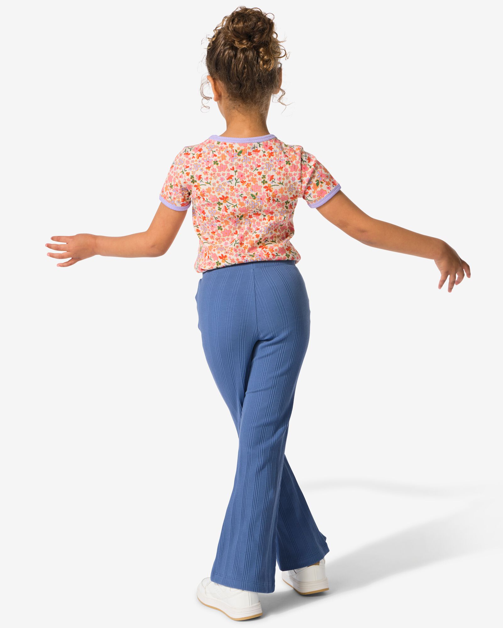kinderlegging flared fit rib blauw blauw - 30825018BLUE - HEMA