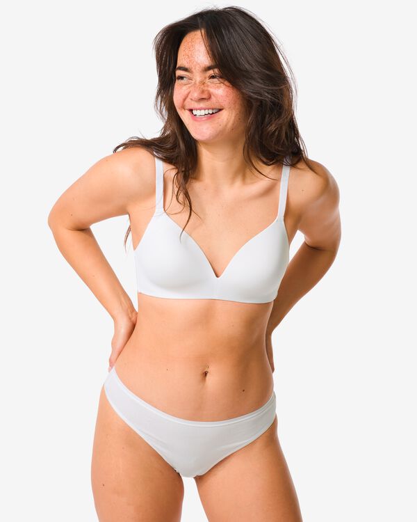 2 strings femme taille haute coton stretch blanc blanc - 1000030294 - HEMA