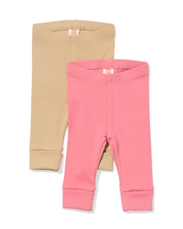 Mitwachsende Babyleggings mit Rippstruktur &ndash; 2 St&uuml;ck rosa rosa - 33041570PINK - HEMA