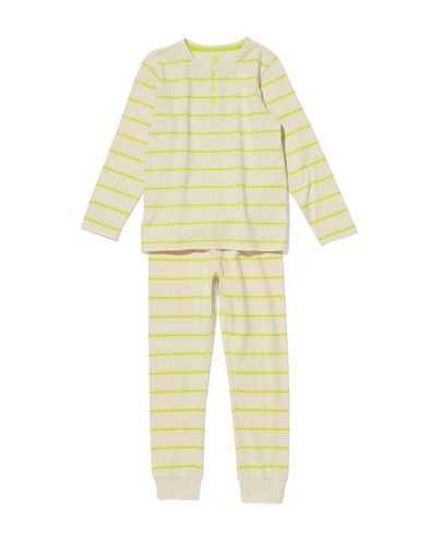 kinder pyjama strepen beige 122/128 - 23061684 - HEMA