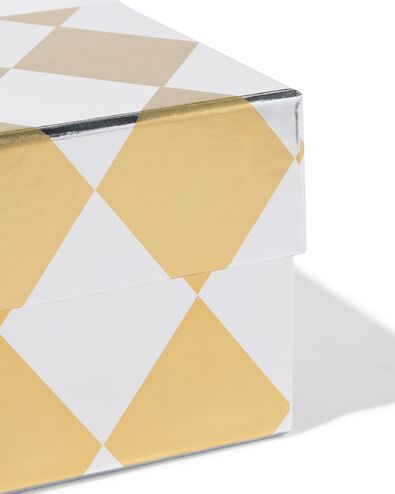 Geschenkbox 11 x 11 x 9 cm, Schachbrett, Gold-Silber - 14700558 - HEMA
