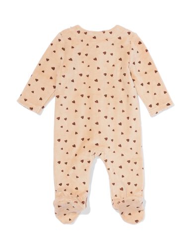 combinaison nouveau-n&eacute; velours c&oelig;urs marron clair - 33448920LIGHTBROWN - HEMA