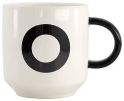 Becher, Keramik, weiß/schwarz, 350 ml, O - 61120110 - HEMA