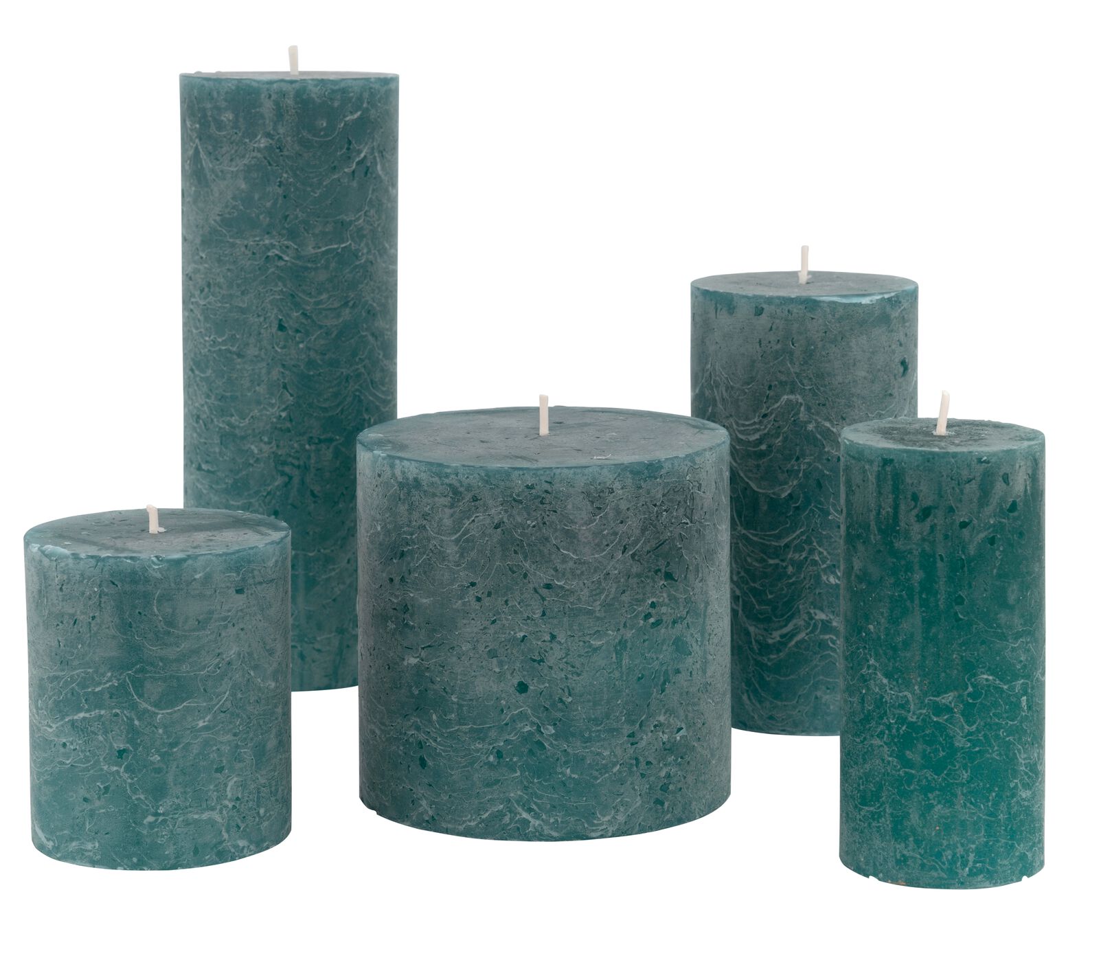 Kerzen, rustikal petrol - 1000029965 - HEMA