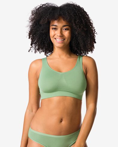 haut non pr&eacute;form&eacute; sans armature ni couture vert vert - 21805770GREEN - HEMA