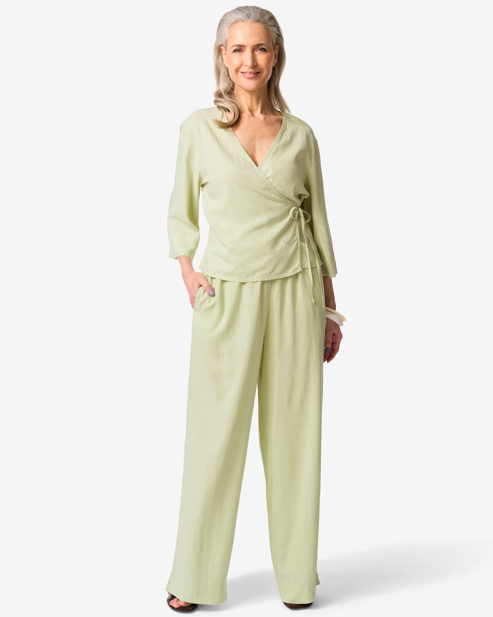 damesbroek Dawn wide fit lichtgroen lichtgroen - 36211470LIGHTGREEN - HEMA