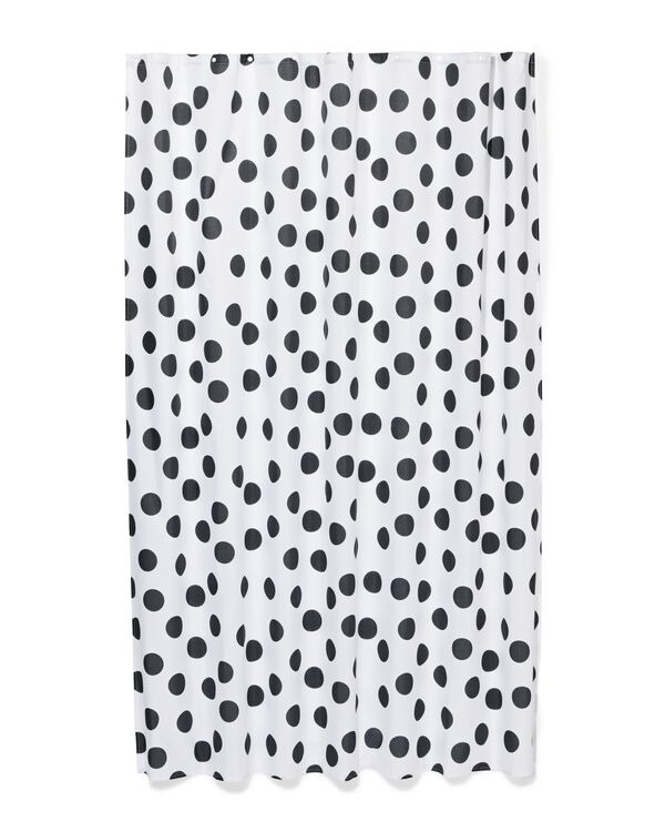 douchegordijn 180x200cm stippen zwart - 80330057 - HEMA