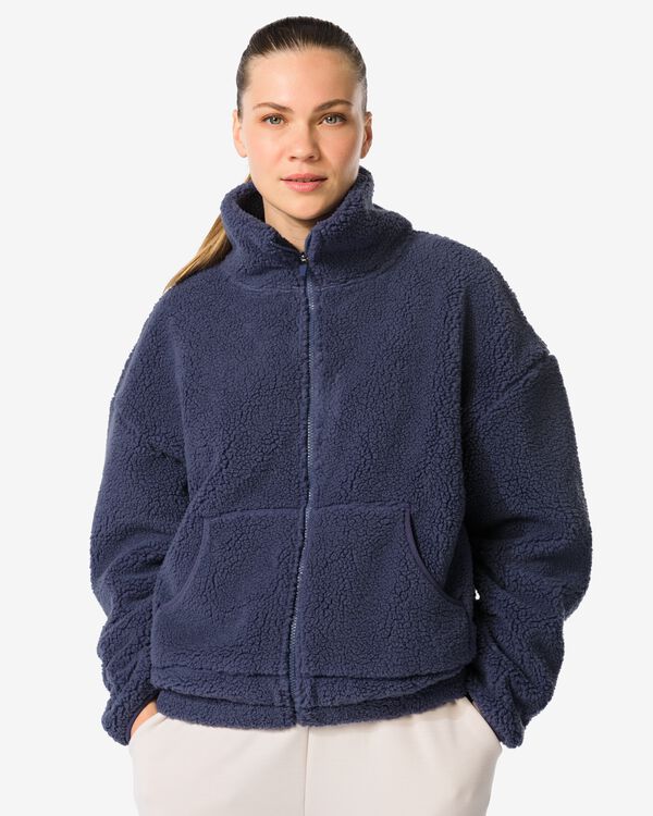 veste sherpa femmes bleu - 36050100BLUE - HEMA