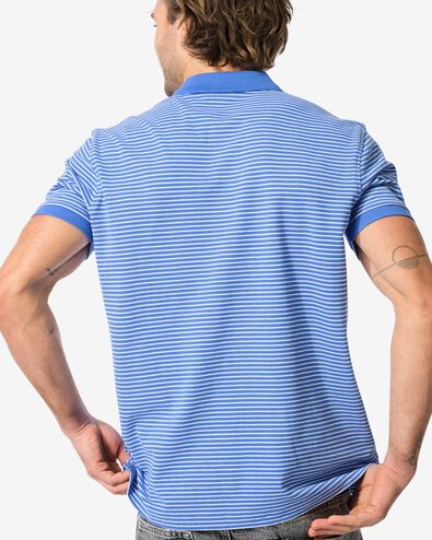 Herren-Poloshirt Denton gestreift knallblau - 2140460BRIGHTBLUE - HEMA