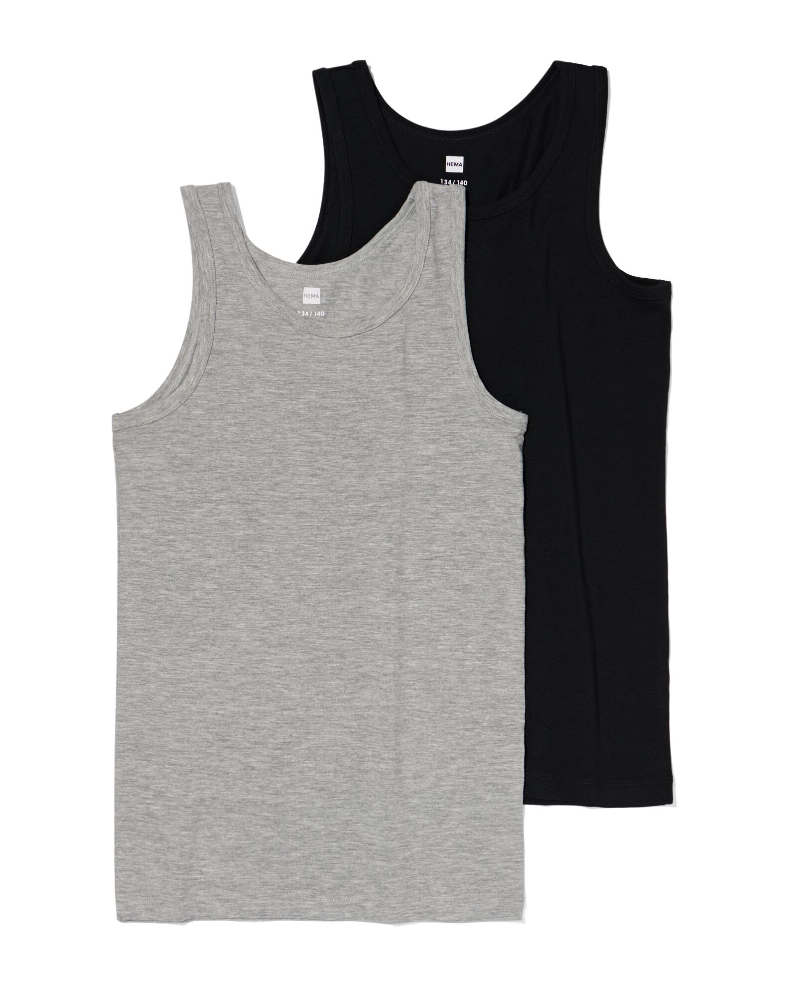 2 d&eacute;bardeurs basic enfant coton stretch noir noir - 19280890BLACK - HEMA