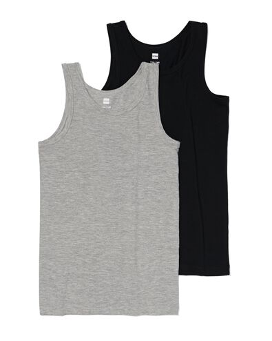 2 d&eacute;bardeurs basic enfant coton stretch noir noir - 19280890BLACK - HEMA
