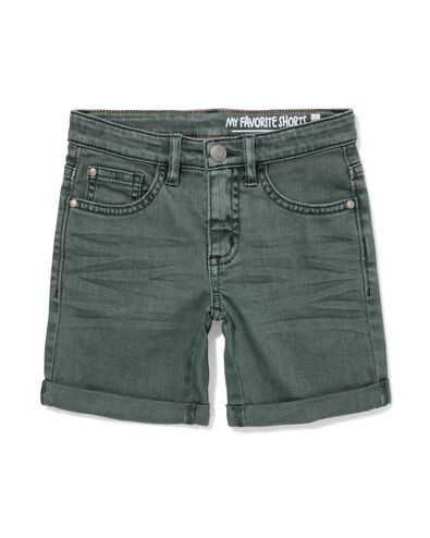kindershort regular fit donkergroen donkergroen - 30716803DARKGREEN - HEMA