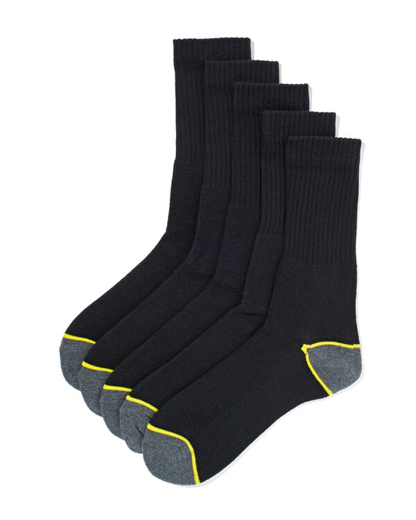 5 paires de chaussettes de travail homme noir noir - 1000025010 - HEMA